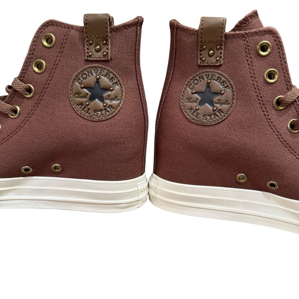 LAST Converse Women's Chuck Taylor All Star Wedge Platform Studded Western Brown - Picture 5 of 12